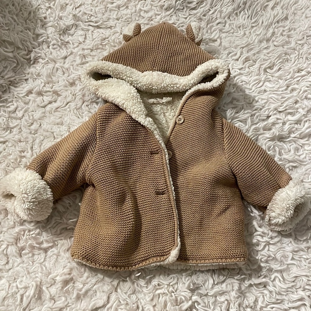 Brown teddy bear baby jacket